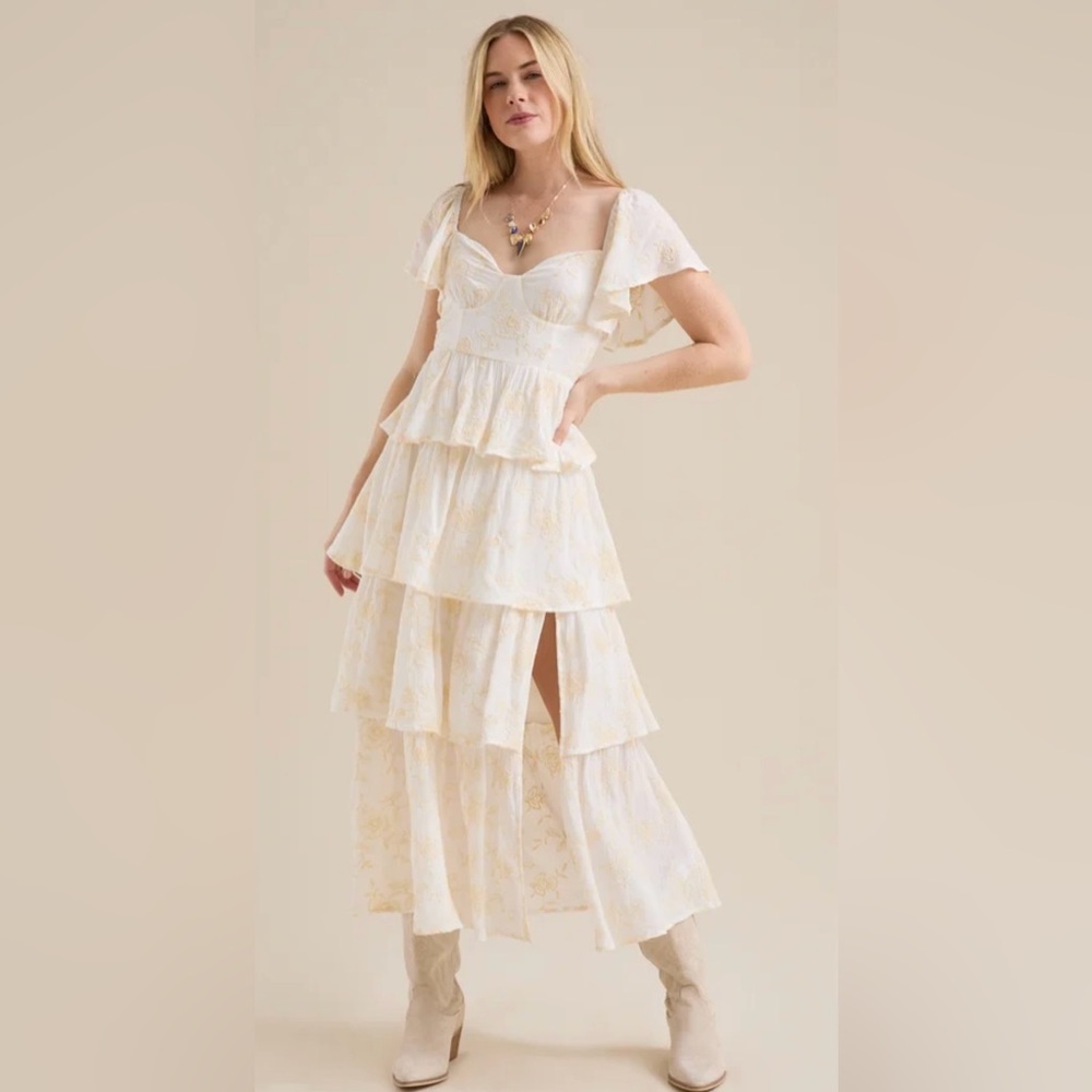 Roxanne Layered Maxi Dress white